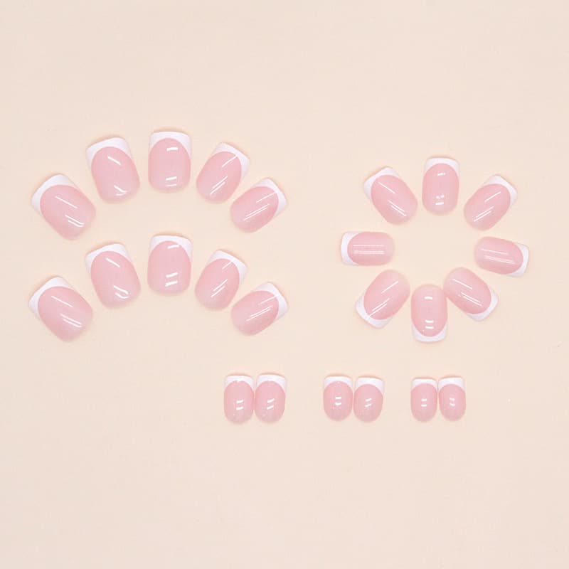 Short Square White French Press-On Nails by Winails