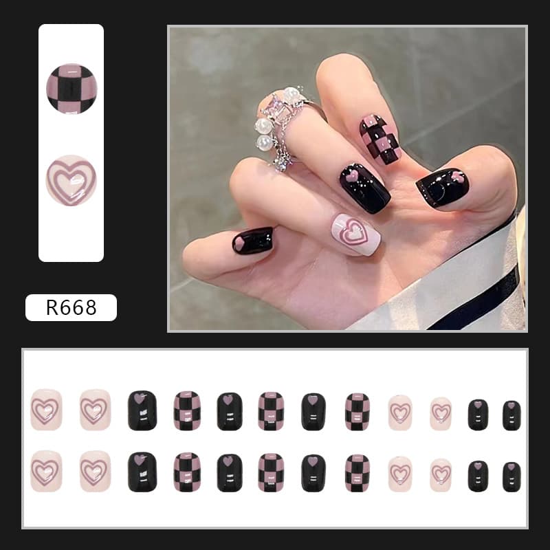 Sweet Cool Checkerboard Classic Press-On Nails by Winails