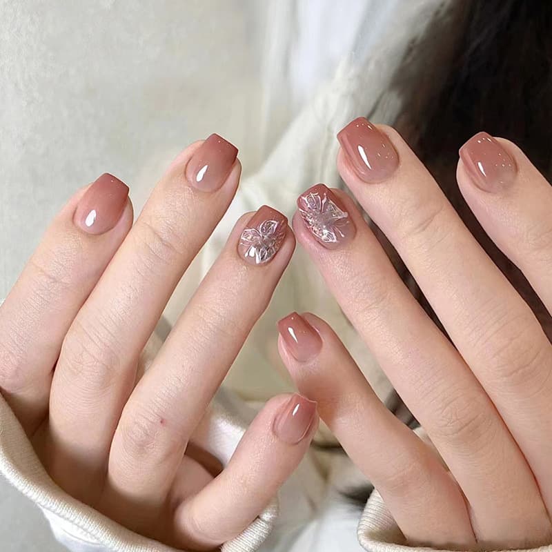 Moonlight Butterfly Floral Press-On Nails by Winails