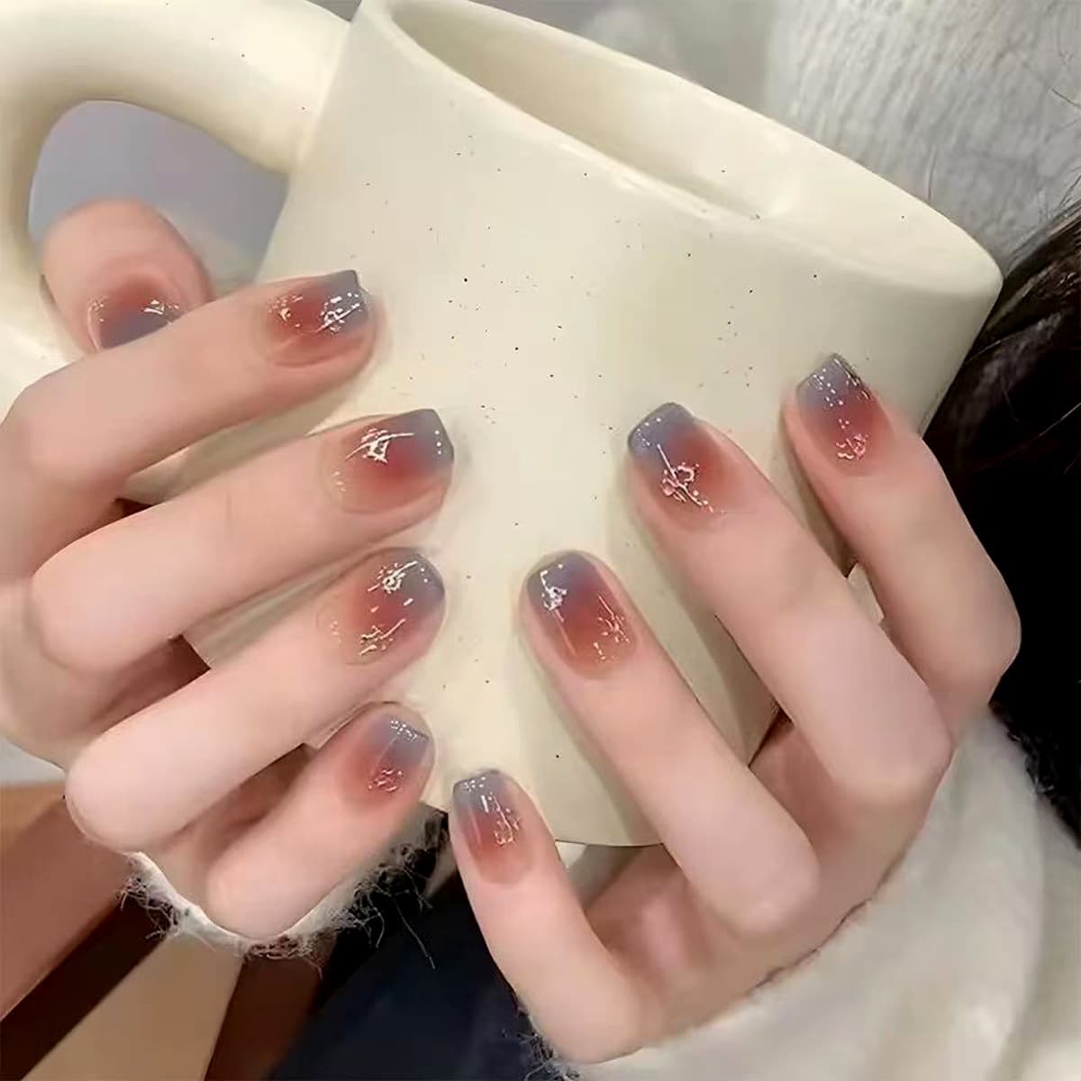 Rich Red Brown Classic Press-On Nails by Winails
