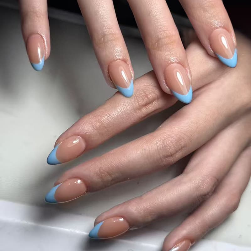 Sky Blue French Press-On Nails by Winails