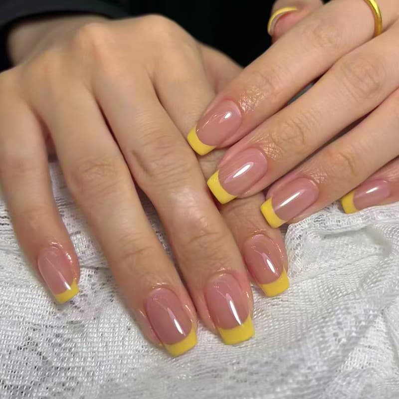 Pastel Yellow French Tip Press-On Nails by Winails