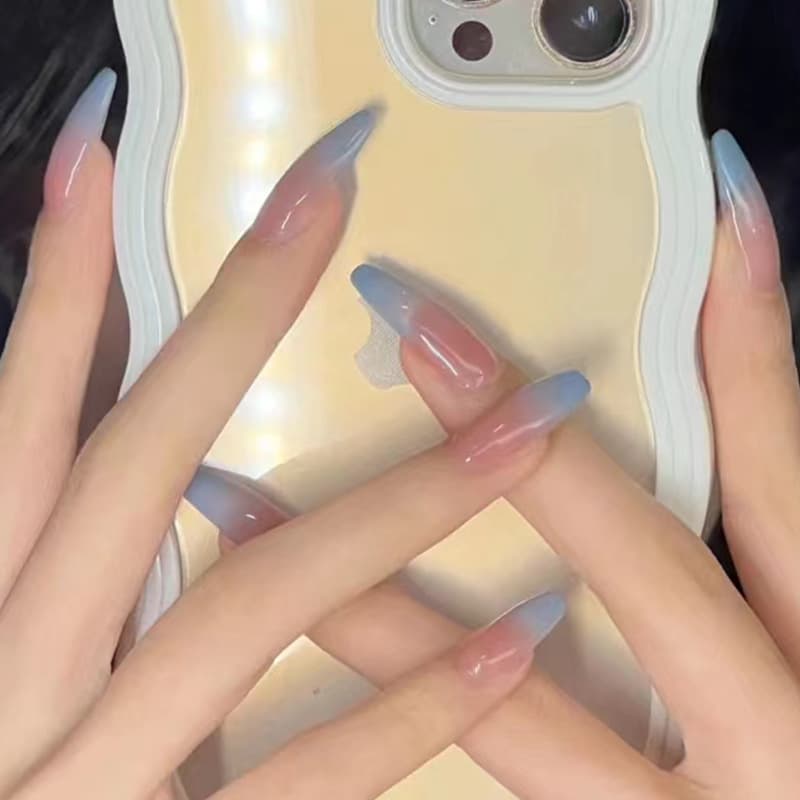 Dreamy Pastel Gradient Almond False Classic Press-On Nails by Winails